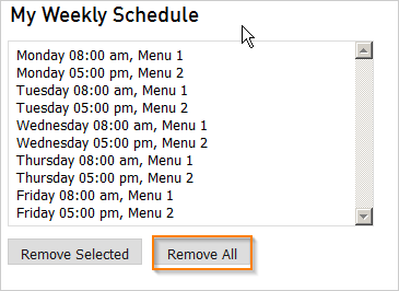 Removing all weekly schedule entries